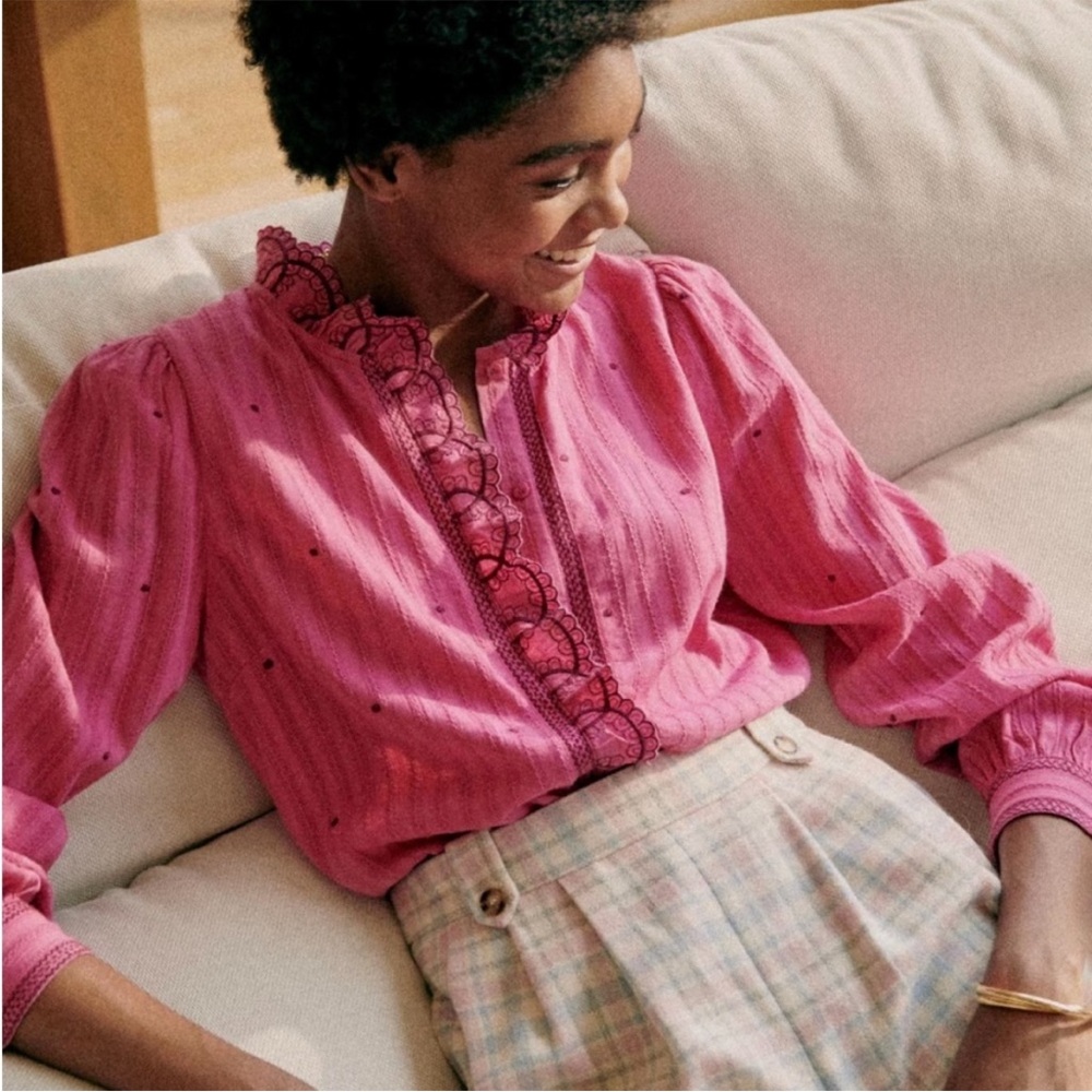 Sezane Mathilda Blouse in Magenta